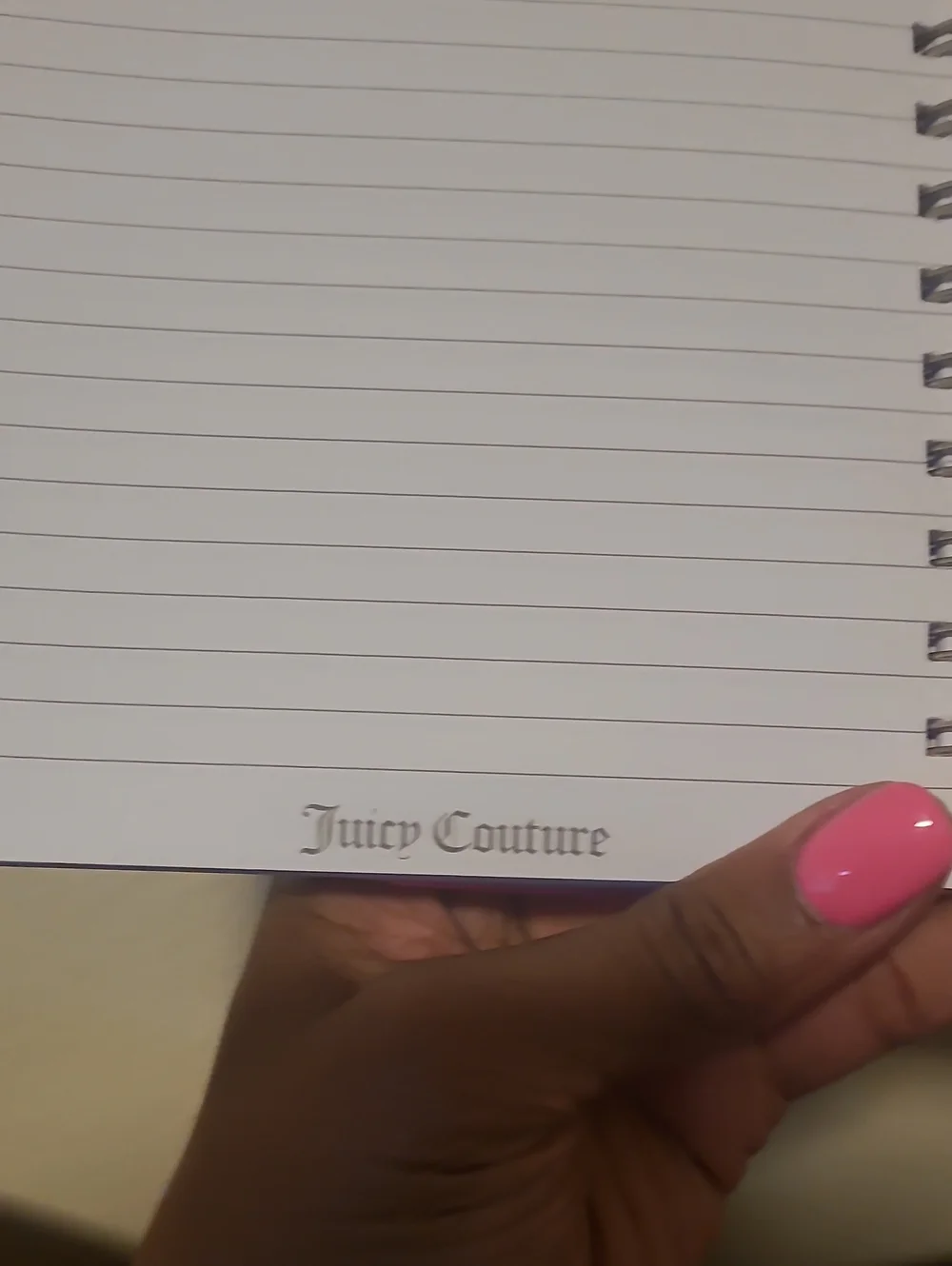 Juicy Couture Pink Spiral Notebook with Gold Accent Pens